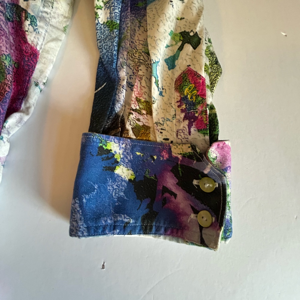 Robert Graham Exclusive Multicolor Paint-Splash Button-Down Shirt - Picture 7 of 9